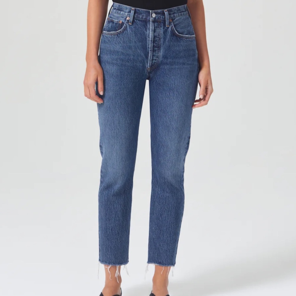 Agolde Blue Straight Leg Jeans